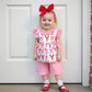 Girls Summer Outfits Floral Print Off - Shoulder Blouse Denim Shorts Set with Bow Detail and Ruffle Hem - Clothesfassion.store