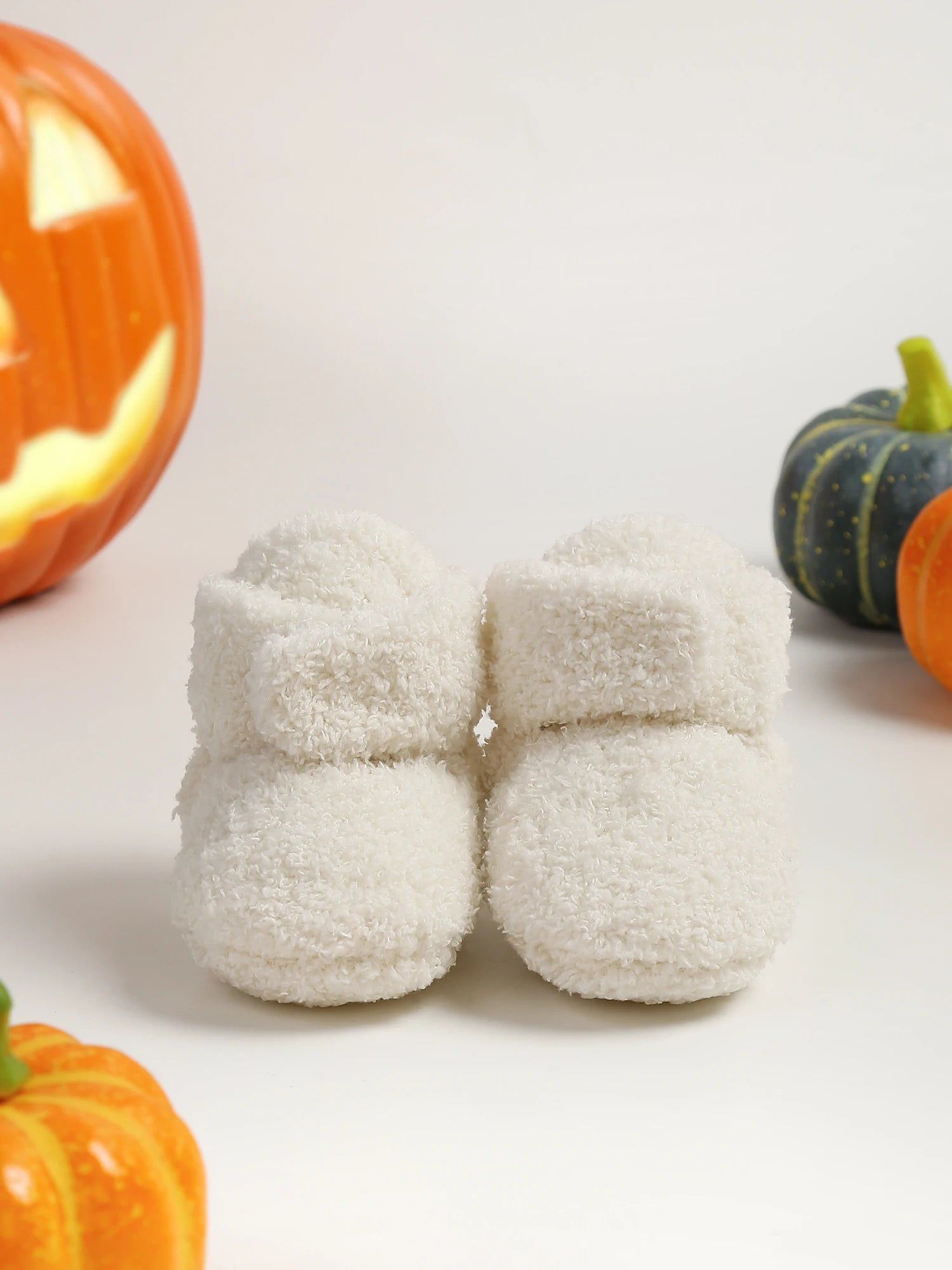 Halloween Pumpkin Baby Booties Stay On Slipper Winter Warm Soft Shoes Newborn Crib Sock Shoes - Clothesfassion.store