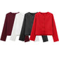 HH Spring Coat Woman Fashion Solid Crew - Neck Long Sleeve Button Single Breasted Coat Female Fashion Chic Tops 4 Color Jacket - Clothesfassion.store