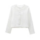 HH Spring Coat Woman Fashion Solid Crew - Neck Long Sleeve Button Single Breasted Coat Female Fashion Chic Tops 4 Color Jacket - Clothesfassion.store