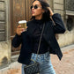 HH Spring Coat Woman Fashion Solid Crew - Neck Long Sleeve Button Single Breasted Coat Female Fashion Chic Tops 4 Color Jacket - Clothesfassion.store