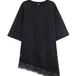 HH Spring Woman Elegant Round Collar Short Sleeves Splice Lace Decoration Asymmetrical T-shirt Female Chic Casual Solid Tops - Clothesfassion.store