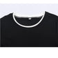 HH Spring Woman Elegant Solid 3 - Color Round Collar Double Contrast Tops Female Casual Long Sleeves Versatile Slim T-shirt - Clothesfassion.store