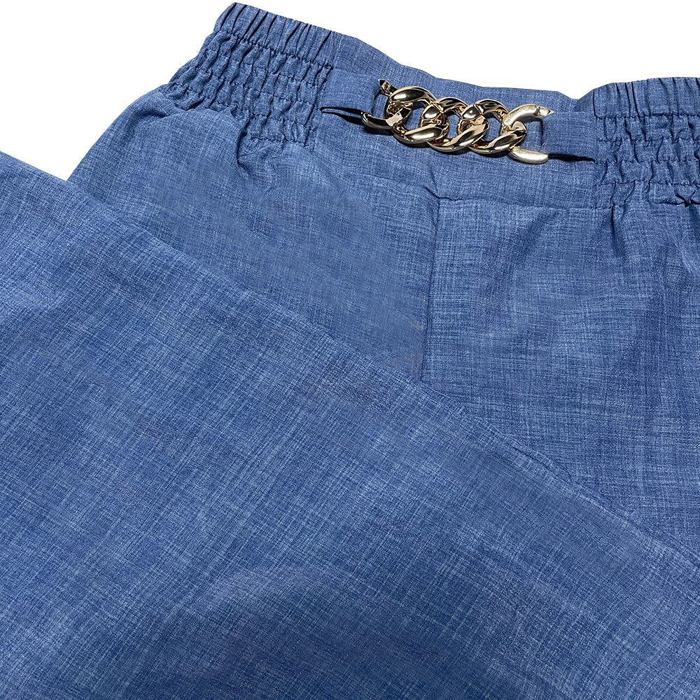 High Waist Solid Color Wide Leg Pants Summer Chic Loose Elegant Metal Flared Pant Office Ladies Straight Holiday Women Trousers - Clothesfassion.store