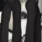 High Waist Solid Color Wide Leg Pants Summer Chic Loose Elegant Metal Flared Pant Office Ladies Straight Holiday Women Trousers - Clothesfassion.store