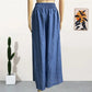 High Waist Solid Color Wide Leg Pants Summer Chic Loose Elegant Metal Flared Pant Office Ladies Straight Holiday Women Trousers - Clothesfassion.store