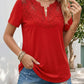 Hollow-out Pearl-trimmed Loose Short-sleeve T-shirt For Women - Clothesfassion.store