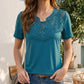 Hollow-out Pearl-trimmed Loose Short-sleeve T-shirt For Women - Clothesfassion.store