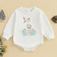 Infant Boys Fall Overalls with Long Sleeves and Crew Neck Featuring Adorable Duck Embroidery on Sweatshirt Style Romper - Clothesfassion.store