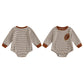 Infant Boys Fall Sweatshirt with Long Sleeves Crewneck Rugby Embroidery and Striped Design for Autumn - Clothesfassion.store