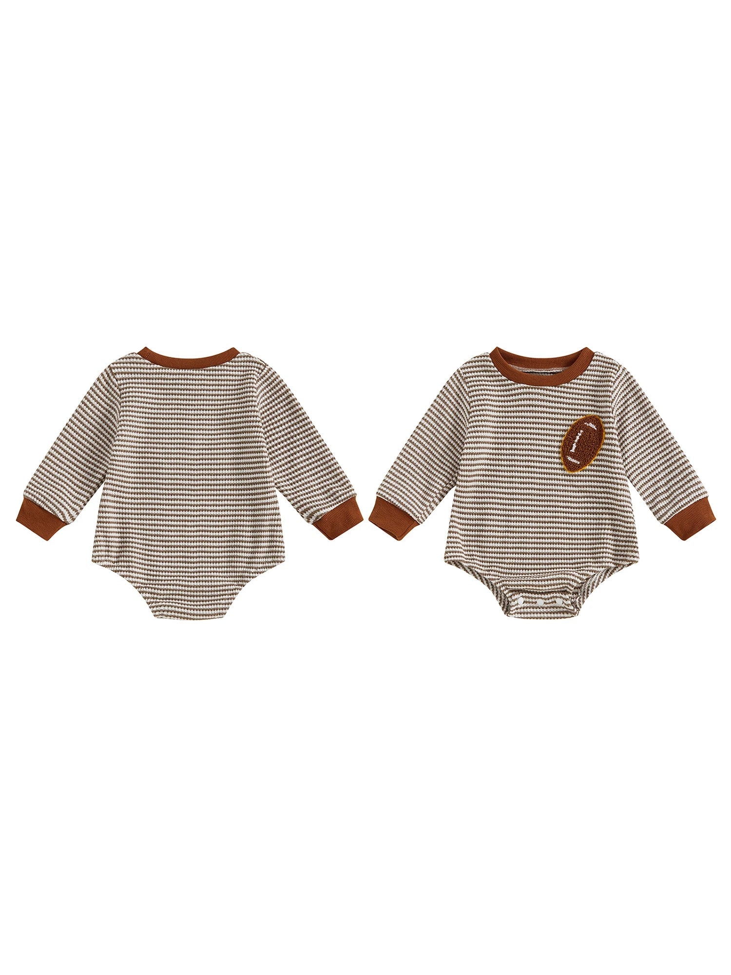 Infant Boys Fall Sweatshirt with Long Sleeves Crewneck Rugby Embroidery and Striped Design for Autumn - Clothesfassion.store