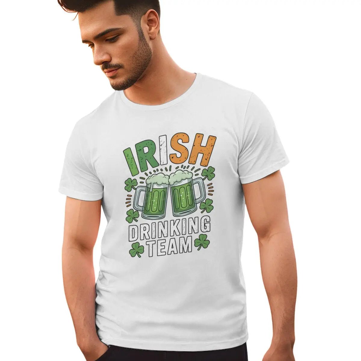 Irish Drinking Team T-shirts for Men St. Patrick's Day Beer Tee Funny Men's St. Patricks Day Shirt Short Sleeve Round Neck Top - Clothesfassion.store