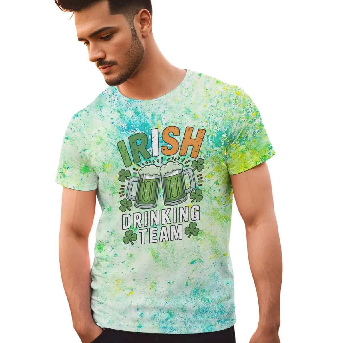 Irish Drinking Team T-shirts for Men St. Patrick's Day Beer Tee Funny Men's St. Patricks Day Shirt Short Sleeve Round Neck Top - Clothesfassion.store