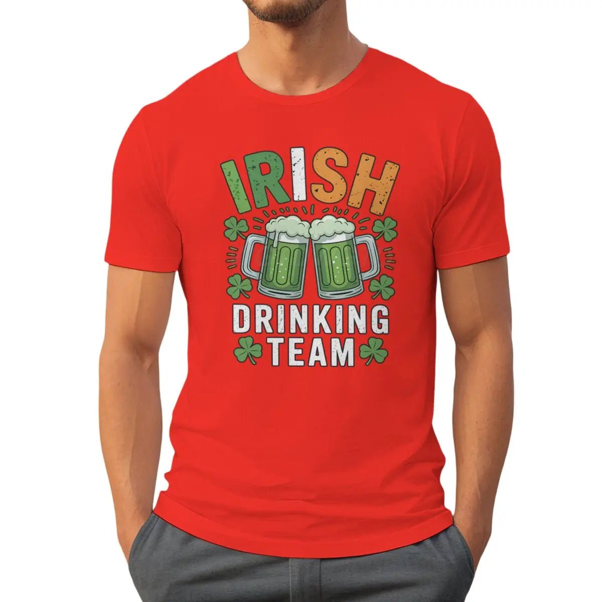 Irish Drinking Team T-shirts for Men St. Patrick's Day Beer Tee Funny Men's St. Patricks Day Shirt Short Sleeve Round Neck Top - Clothesfassion.store