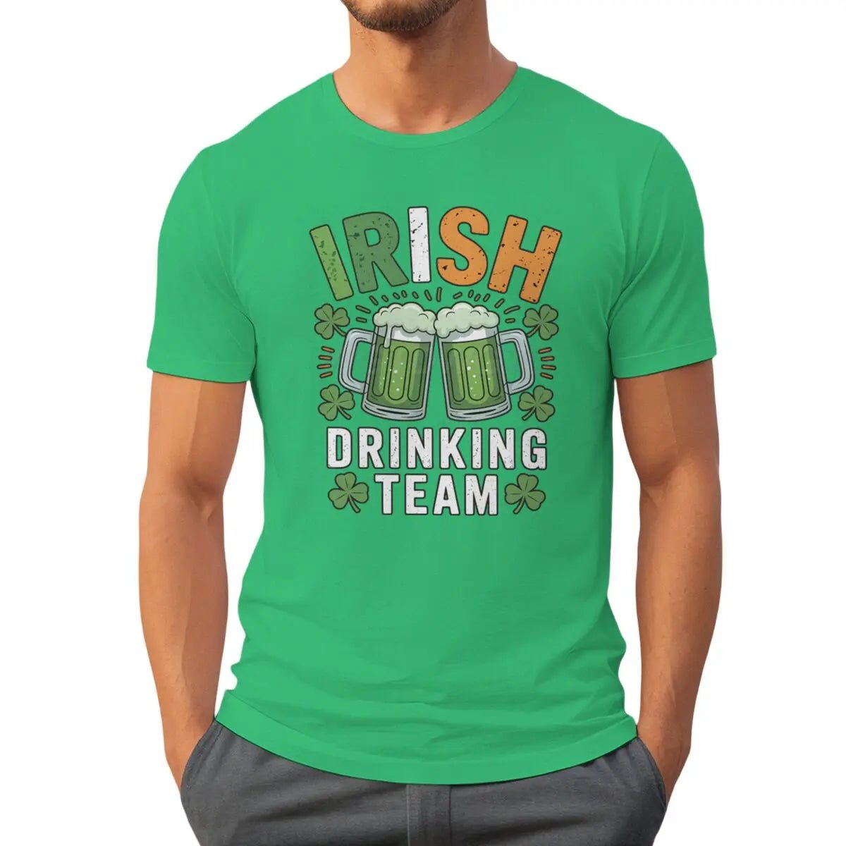 Irish Drinking Team T-shirts for Men St. Patrick's Day Beer Tee Funny Men's St. Patricks Day Shirt Short Sleeve Round Neck Top - Clothesfassion.store