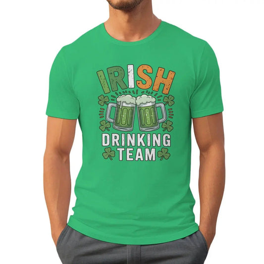 Irish Drinking Team T-shirts for Men St. Patrick's Day Beer Tee Funny Men's St. Patricks Day Shirt Short Sleeve Round Neck Top - Clothesfassion.store