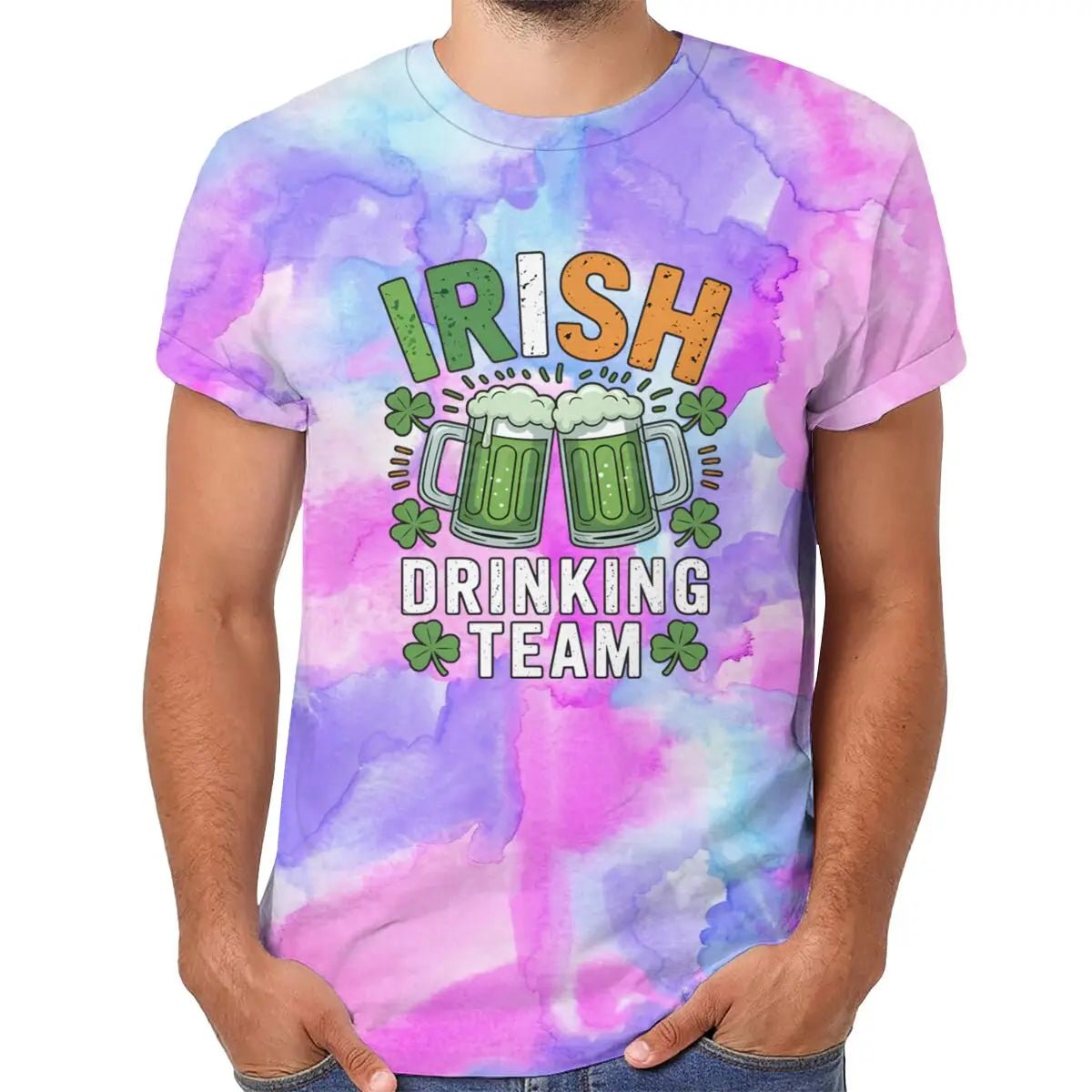 Irish Drinking Team T-shirts for Men St. Patrick's Day Beer Tee Funny Men's St. Patricks Day Shirt Short Sleeve Round Neck Top - Clothesfassion.store