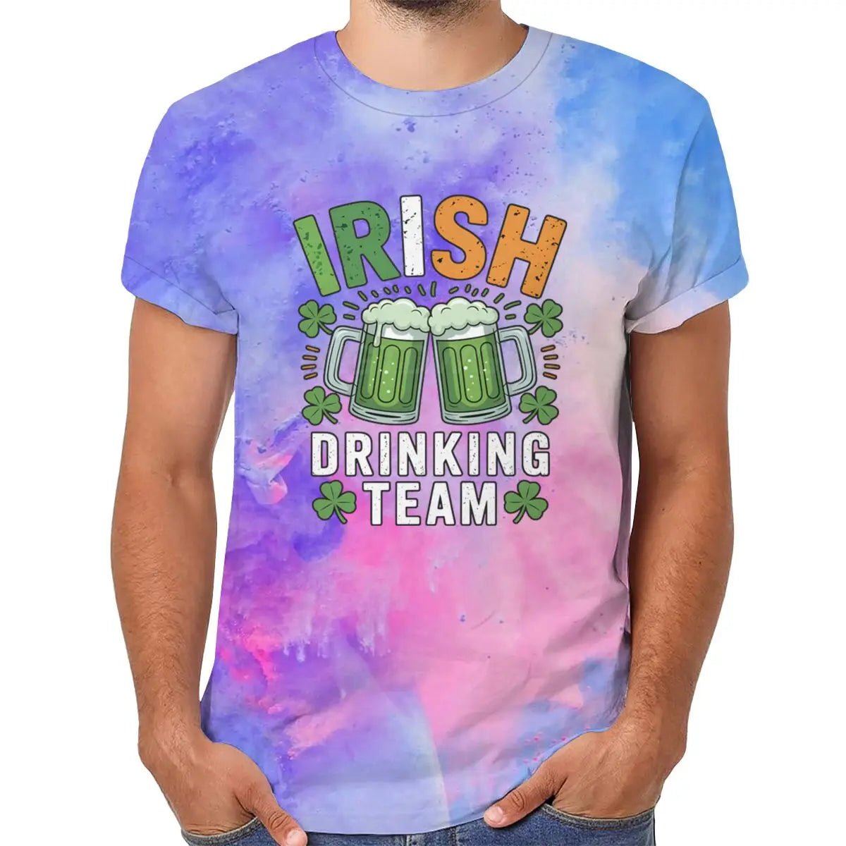 Irish Drinking Team T-shirts for Men St. Patrick's Day Beer Tee Funny Men's St. Patricks Day Shirt Short Sleeve Round Neck Top - Clothesfassion.store