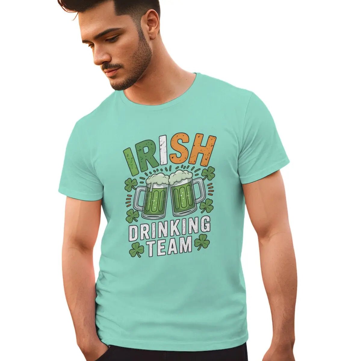 Irish Drinking Team T-shirts for Men St. Patrick's Day Beer Tee Funny Men's St. Patricks Day Shirt Short Sleeve Round Neck Top - Clothesfassion.store