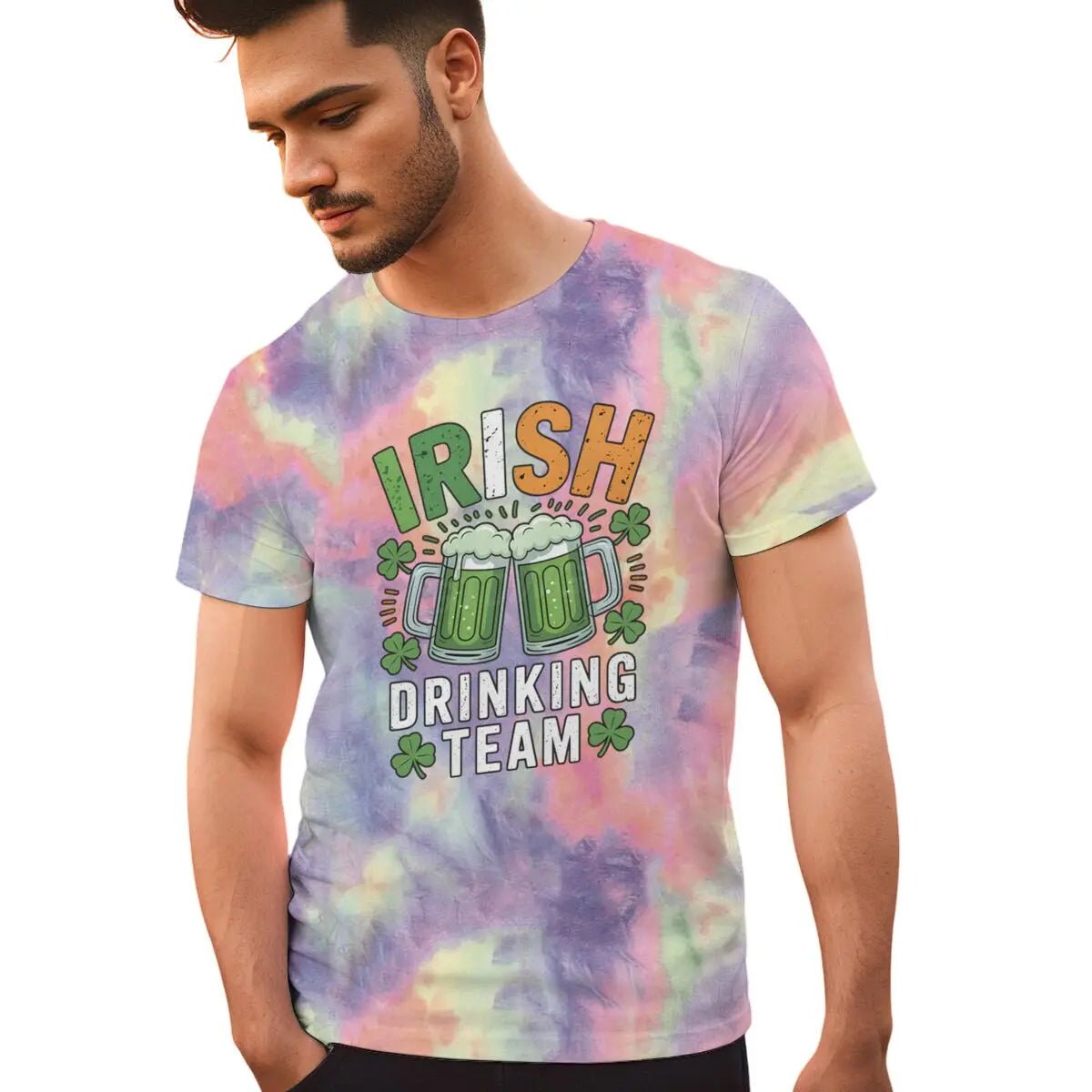 Irish Drinking Team T-shirts for Men St. Patrick's Day Beer Tee Funny Men's St. Patricks Day Shirt Short Sleeve Round Neck Top - Clothesfassion.store
