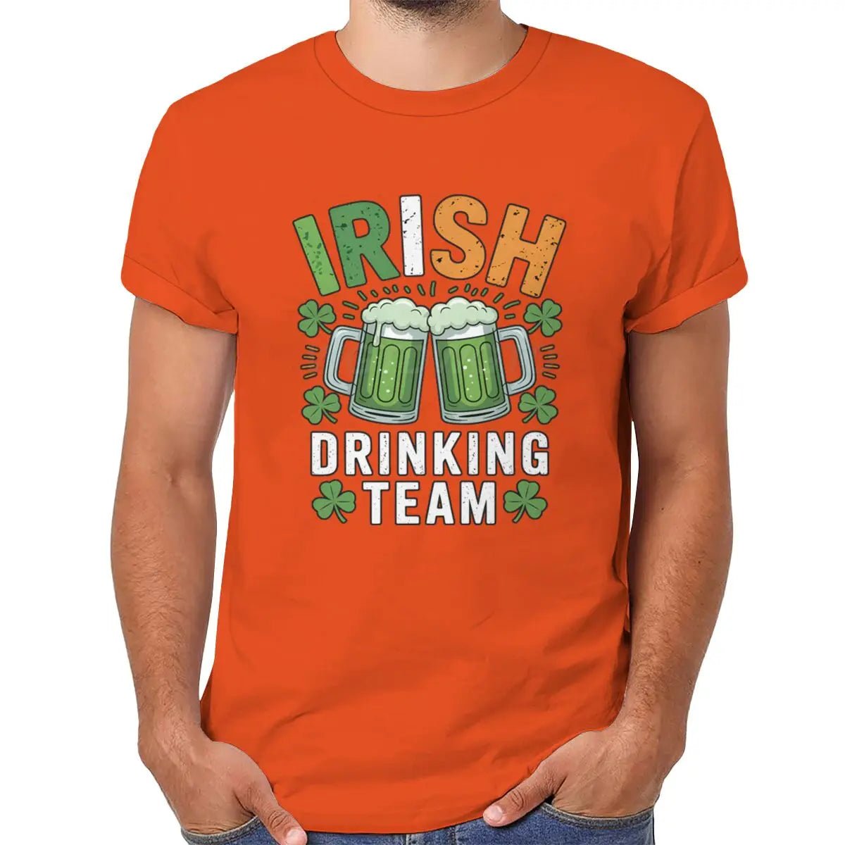 Irish Drinking Team T-shirts for Men St. Patrick's Day Beer Tee Funny Men's St. Patricks Day Shirt Short Sleeve Round Neck Top - Clothesfassion.store