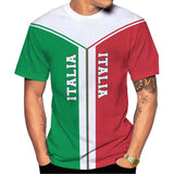 Italy Flag T-Shirts Italian National Emblem Printed Round Neck Short Sleeves Tee Shirts Men Women Kids Clothes Streetwear Tees - Clothesfassion.store