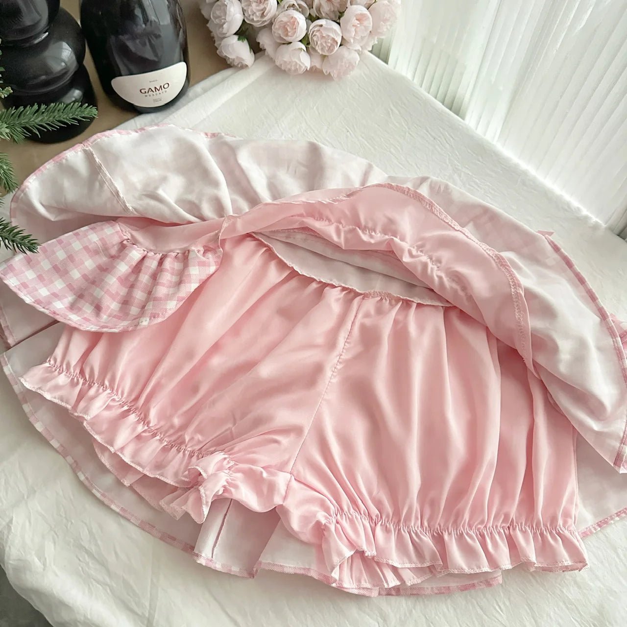 Japanese Kawaii Lolita Elegant 2 Piece Sets Women Pink Y2k Bow Design Mini Skirt Suit Female Princess Sweet Chic Outfits Summer - Clothesfassion.store