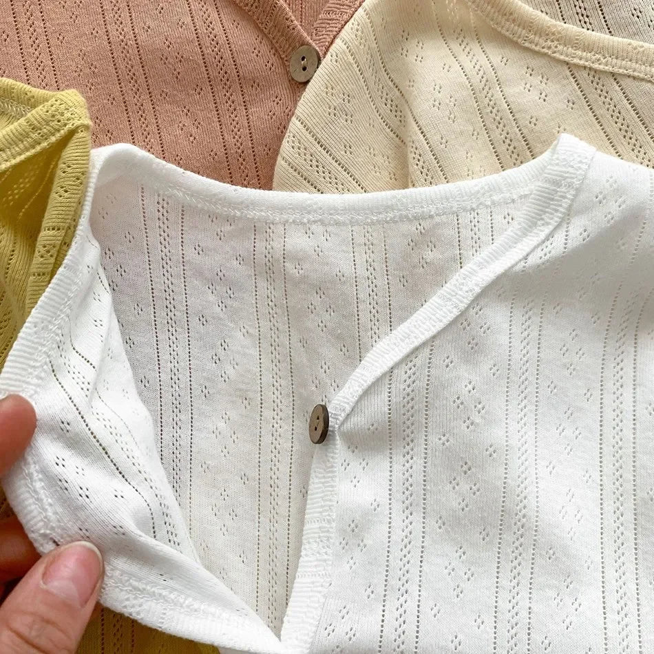 Korean Cardigan Toddler Tops Kids Solid Coat Infant Lightweight Casual Outerwear Boys Girls Button Down Summer Jacket Baby Coat - Clothesfassion.store