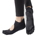 Ladies Breathable Yoga Socks with Grips Non - Slip Five Finger Pilates Socks for Women Backless Ballet Dance Fitness Toe Socks - Clothesfassion.store