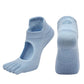Ladies Breathable Yoga Socks with Grips Non - Slip Five Finger Pilates Socks for Women Backless Ballet Dance Fitness Toe Socks - Clothesfassion.store