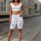 Ladies' Fashionable Distressed Denim Shorts, Super Comfortable Style, Summer Shorts With Frayed Edges And Distressed Hot Pants - Clothesfassion.store