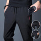 Large Size Men's Summer Pants Big Size Ice Silk Stretch Breathable Straight Leg Pants 6XL Quick Dry Elastic Band Black Trousers - Clothesfassion.store