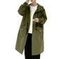 Long Trench Coat Jacket Men Autumn Spring Black Hip Hop Japanese Coats Streetwear Male Hooded Green Khaki Casual Jackets - Clothesfassion.store