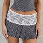 Low - rise Pleated Skirt With Lace Trim And Panel Design To Prevent Wardrobe Malfunctions - Clothesfassion.store