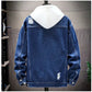 Men Denim Jacket 2025 Ripped Hole Single Breasted Coats Spliced Outerwear Jackets Pockets Casual Loose Washed Distressed - Clothesfassion.store