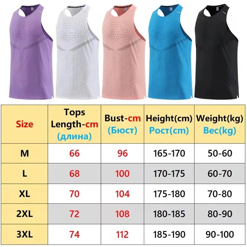 Men Gym Vest Breathable Mesh track and field Summer Cool Beach Travel Undershirt Basketball Training Fashion Running Tanks Top - Clothesfassion.store
