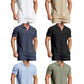 Men s Casual Short Sleeve Linen Shirt with Lapel Collar and Button Detail - Lightweight Summer Top for a Stylish Look - Clothesfassion.store
