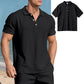 Men s Casual Short Sleeve Linen Shirt with Lapel Collar and Button Detail - Lightweight Summer Top for a Stylish Look - Clothesfassion.store