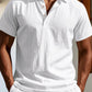 Men s Casual Short Sleeve Linen Shirt with Lapel Collar and Button Detail - Lightweight Summer Top for a Stylish Look - Clothesfassion.store