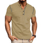 Men s Fit Henley Short Sleeve T-Shirt with Contrast Stitching Casual Summer Top for Streetwear Style - Clothesfassion.store
