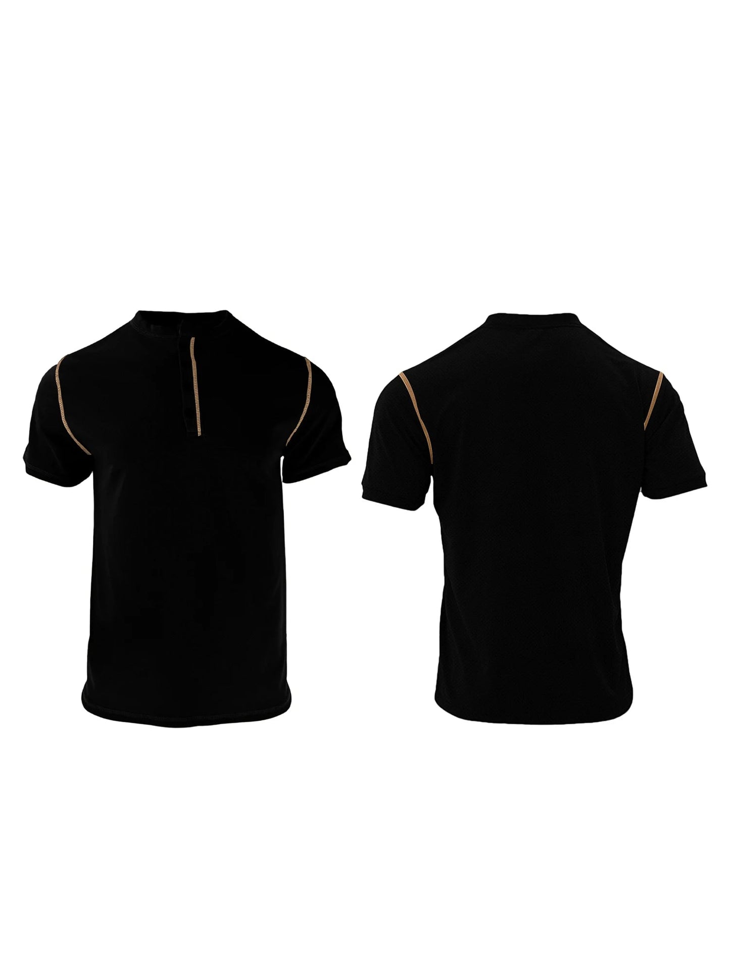 Men s Fit Henley Short Sleeve T-Shirt with Contrast Stitching Casual Summer Top for Streetwear Style - Clothesfassion.store