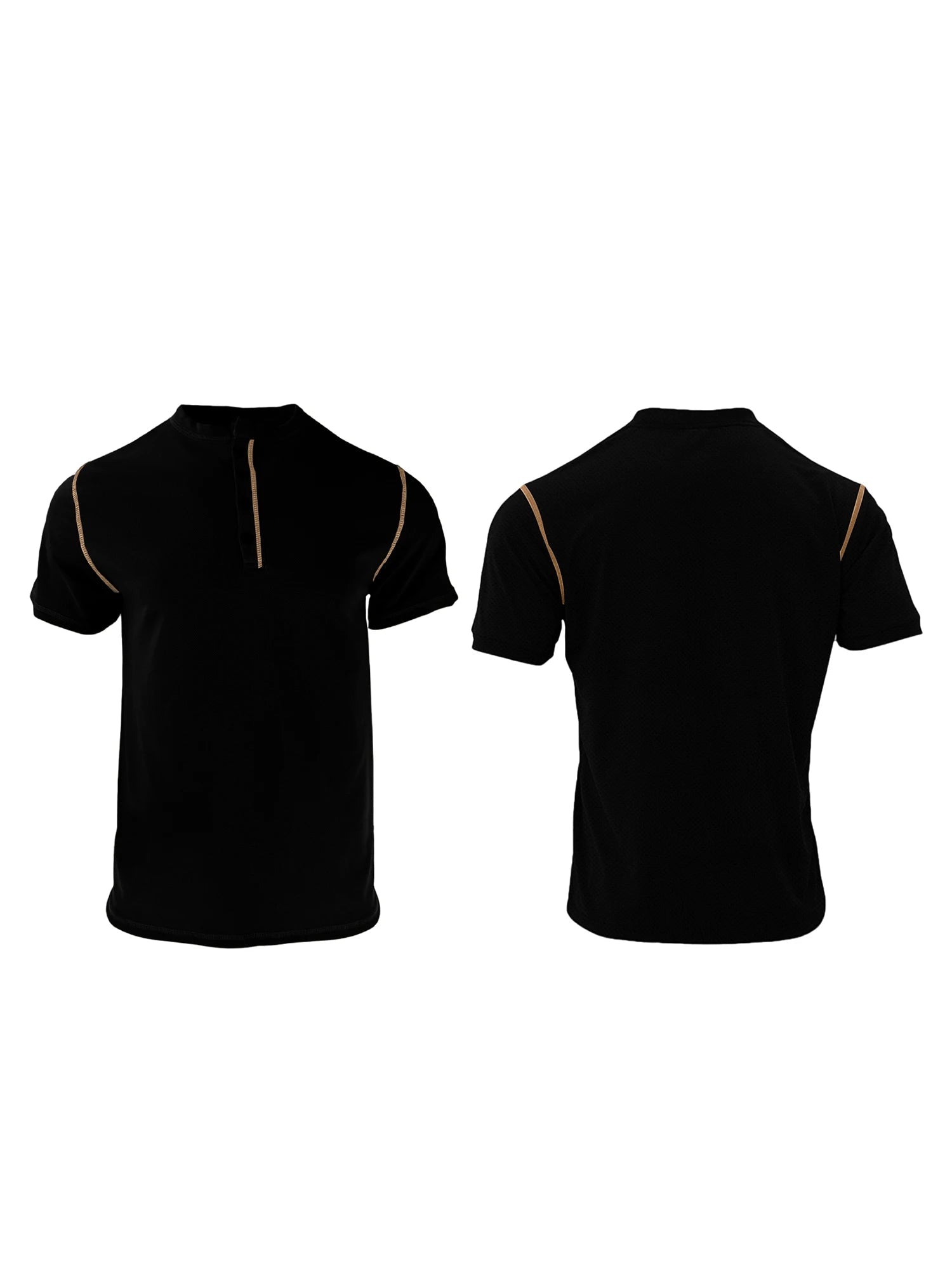 Men s Fit Henley Short Sleeve T-Shirt with Contrast Stitching Casual Summer Top for Streetwear Style - Clothesfassion.store