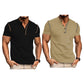 Men s Fit Henley Short Sleeve T-Shirt with Contrast Stitching Casual Summer Top for Streetwear Style - Clothesfassion.store
