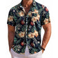 Men s Floral Print Short Sleeve Button Down Shirt with Chest Pocket for Casual Wear and Summer Outings Perfect for Beach and - Clothesfassion.store