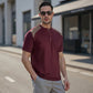 Men s Lightweight V - Neck T-Shirt Breathable Fit Short Sleeve Casual Tee Soft Stretchy Summer Tops with Pocket - Clothesfassion.store