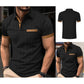 Men s Summer Lapel T-Shirt with Stylish Contrast Colors and Short Sleeves - Perfect for Beach Vacations and Streetwear Fashion - Clothesfassion.store