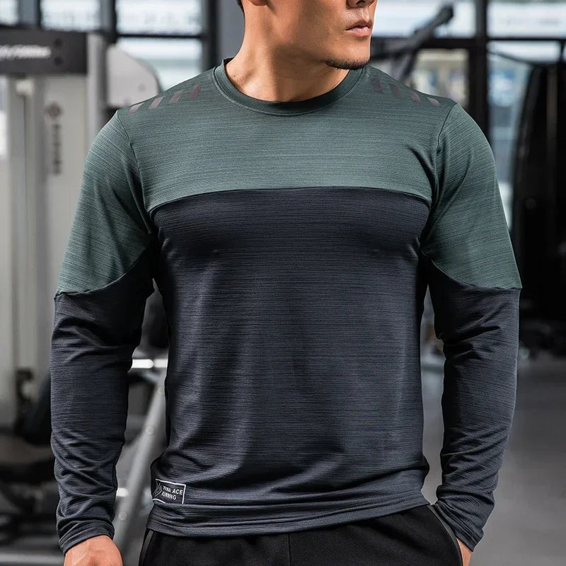 Mens Gym Compression Shirt Male Rashgard Fitness Long Sleeves Running Clothes Homme T Shirt Football Jersey Sportswear Dry Fit - Clothesfassion.store