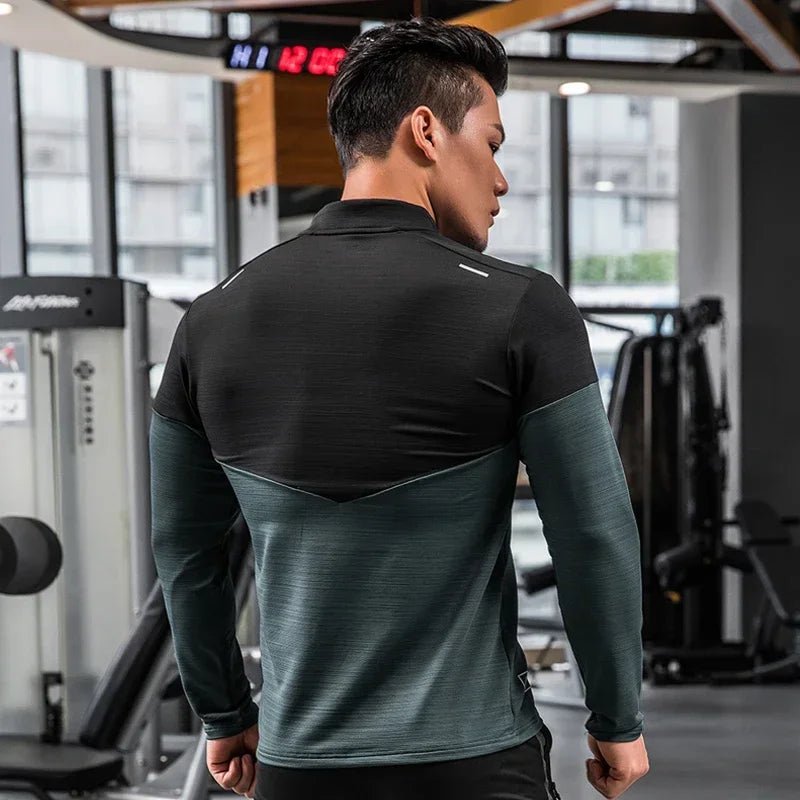 Mens Gym Compression Shirt Male Rashgard Fitness Long Sleeves Running Clothes Homme T Shirt Football Jersey Sportswear Dry Fit - Clothesfassion.store