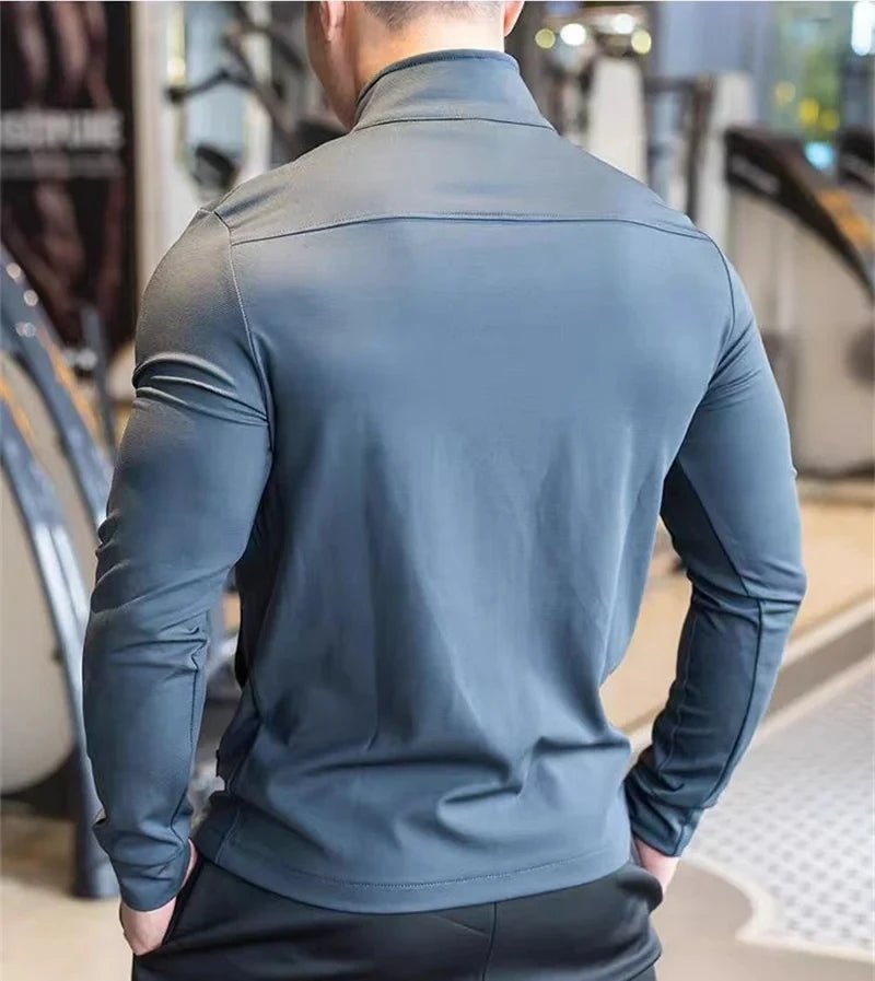 Mens Gym Fitness Tops Casual Jogging Sports Jacket Outdoor Workout Training Sweatshirt zipper Jacket Running Tights Men clothes - Clothesfassion.store