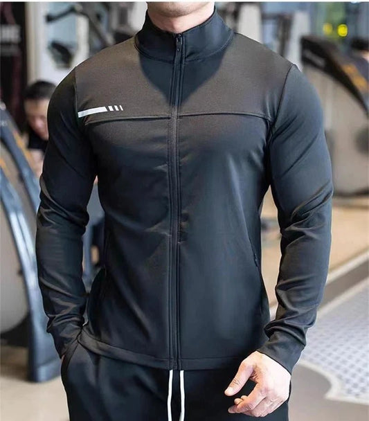 Mens Gym Fitness Tops Casual Jogging Sports Jacket Outdoor Workout Training Sweatshirt zipper Jacket Running Tights Men clothes - Clothesfassion.store